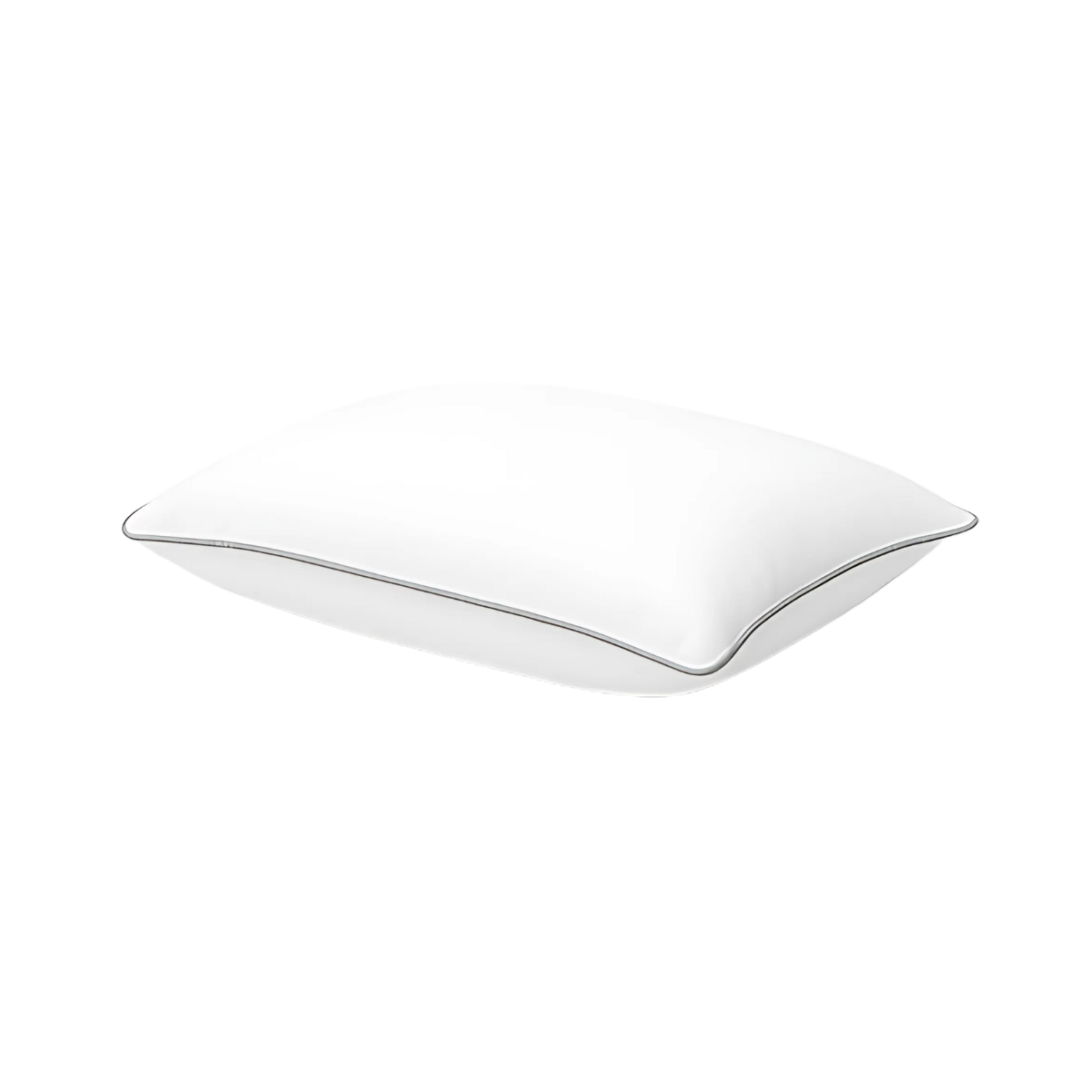 Luxury LuxeBalance goose down pillow with silver piping,fluffy fill and elegant soft-touch finish.